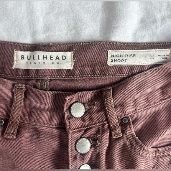 PacSun Bullhead Denim Dusty Rose/ Rust High-Rise Short Size 25 - Picture 3 of 3